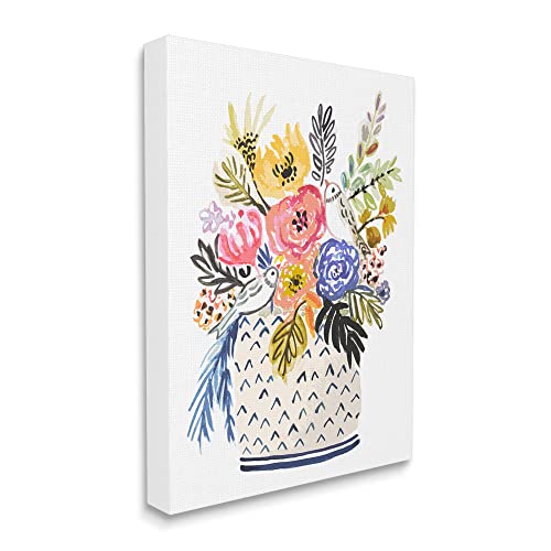 Stupell Industries Birds Perched Fun Floral Blossoms Canvas Wall Art, Design By Karen Fields #TOP1