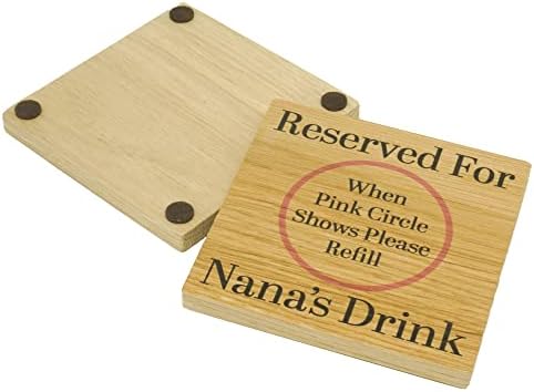 Reserved For Nanas Drink Solid Oak Drink Coaster from Grandchildren. Birthday item. Wood Mat for Drinks. Token for Nanny to be.