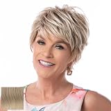 Toni Brattin Anytime Wig - Short & Popular Cut with Subtle Sweeping Bangs & Textured Wavy Back - Heat-Friendly Fiber Looks & Feels like Natural Hair - Adjustable & Comfortable (Light Blonde, Plus)