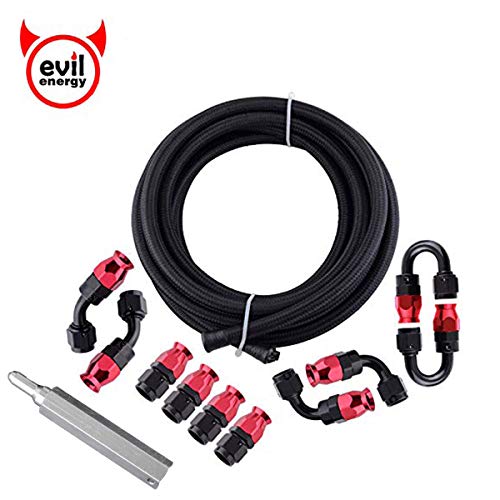 EVIL ENERGY 6AN PTFE E85 Fuel Line Kit Nylon Braided