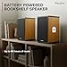 Audizio BS20 Wireless Active Bluetooth Bookshelf Speaker Set in Bamboo, True Stereo Hifi Sound, Home Audio, Battery Powered, 100W Max, Bluetooth 5.4, AUX Input, Sleek Compact Design