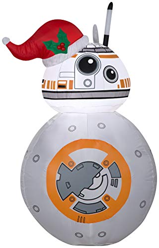 Gemmy Airblown Inflatable -BB-8 w/Santa Hat Star Wars 3.5 ft Tall