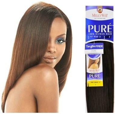 PURE YAKY WEAVE 18" - MilkyWay 100% Human Hair Weave Extensions #1B