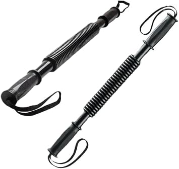 Pack of 2X Power Twister Bar Upper Body Exercise Equipment for Forearm Shoulder Chest Bicep & Arm Strengthening Workout 66LBS +110 LBS