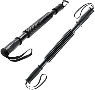Pack of 2X Power Twister Bar Upper Body Exercise Equipment for Forearm Shoulder Chest Bicep & Arm Strengthening Workout 66LBS +110 LBS