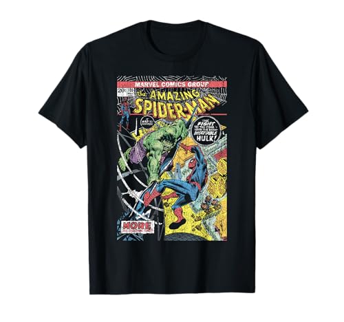 Marvel Comics Spider-Man and Hulk Retro Comic Book Cover T-Shirt