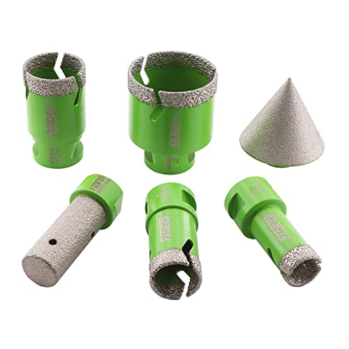 Image of Diamond Core Drill Bits Set - 20 /25 /35 /50mm+20F with 2 inch Diamond Beveling Chamfer Bits Tile Hole Saw Kit for Porcelain Ceramic Tile Granite Marble