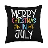 Merry Christmas In July Stars Summer Xmas Men Women Kids Throw Pillow
