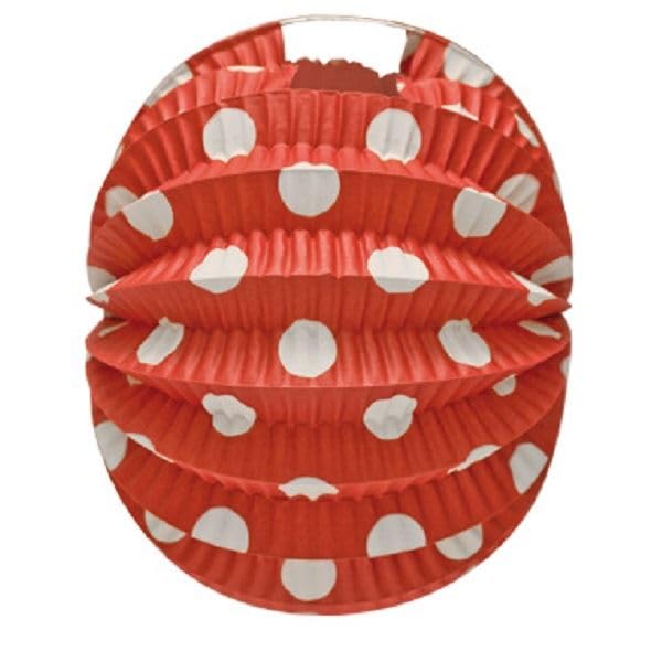 Farolillo de feria típico andaluz sevillano pack de 12 unidades Varios color disponible (Rojo con lunares Blanco)