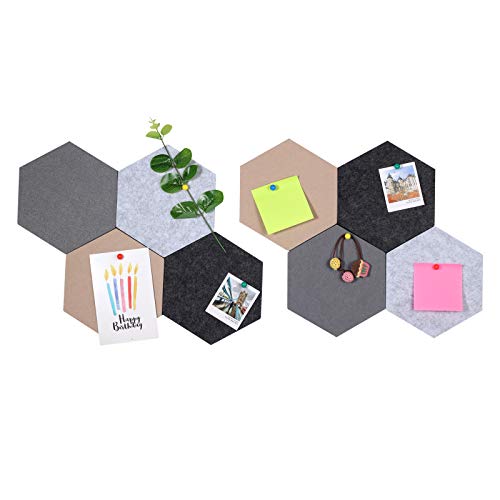 8Pcs Hexagon Felt Bulletin Board(5.9×6.7×0.6In),Pin Board Memo Board For Home Office Classroom (Set A) #TOP1