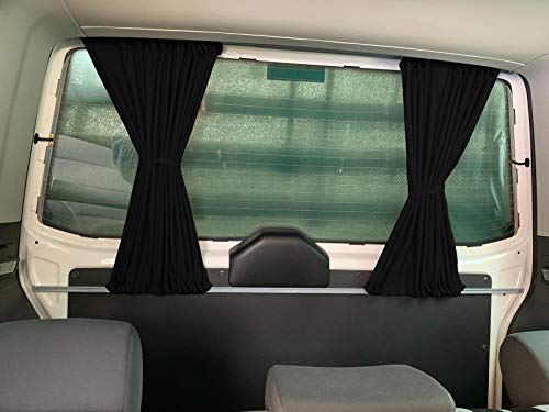 BREMER SITZBEZÜGE Tende misura parasole compatibili con VW T5 T6 T6.1 Transporter Caravelle, passo corto con portellone posteriore, colore nero, accessori da campeggio, accessori per camper 715