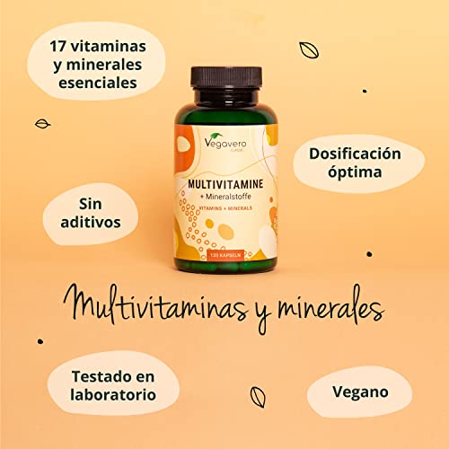 Multivitaminas Vegano Vegavero | Natural | EL ÚNICO SIN ADITIVOS | 12 Vitaminas + 5 Minerales | Para Hombre y Mujer | 120 Cápsulas | Vitamina para el Cansancio + Sistema Inmunológico + Energía - imagen 4