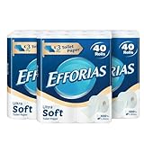 Efforias Luxury 3-Ply Toilet Tissue – 120 Rolls | Soft Quilted Bathroom Tissue | Premium Unscented Toilet Paper for Home, Office & Hospitality | Strong, Absorbent & Septic Safe