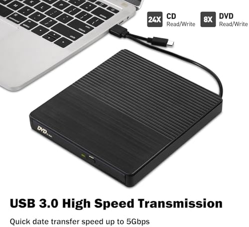 Unidad externa CD DVD USB 3.0 y Type-C con ranuras SD/TF miniatura 2