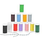 SCHYIDA 12 Rollos de Hilo de Nilón de 1 mm, 14 m Hilo de Cola de Ratón de 12 Colores Recambio para Persianas Cordones para Hacer Pulseras de Macramé y Manualidades.