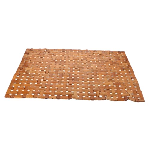 FRCOLOR Alfombrilla de Bambú Plegable Antideslizante para Baño Ducha y Sauna Mat Resistente al Agua para Interior y Exterior Alfombra de Madera Natural para