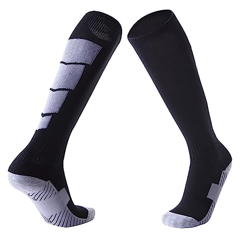 Generisch Medias de compresión para hombre y mujer, para senderismo, calcetines de compresión, calcetines deportivos, para correr, ciclismo, trombosis, calcetines de compresión, 01 negro, Talla única