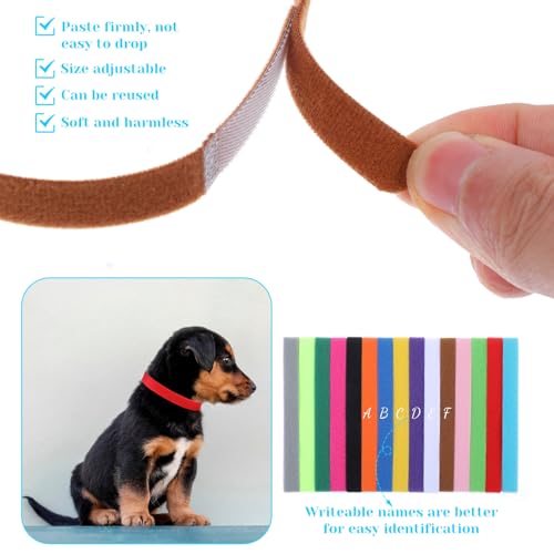 45 Stück Neugeborene Haustierhalsbänder, Welpen-Identifikationshalsbänder, Doppelseitige Einstellbare Weiche Welpen Kitten Halsbänder, 3 Größen, 15 Farben