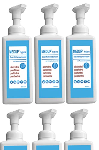MEDUP 6x 600ml Hygiene Desinfektionsschaum alkoholfrei paraffinfrei parfümfrei parabenfrei geruchsneutral Cover