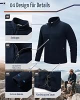 33,000ft Herren Fleecejacke Leicht Strickjacke Warm Übergangsjacke – Ansicht 6