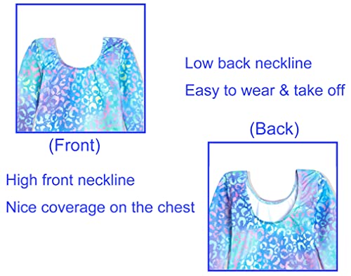 Image of Domusgo Toddler Leotard Gymnastics Long Sleeve, Sparkly Tumbling Dance Leotards for Baby Girls Kids Teens 2-14 Years