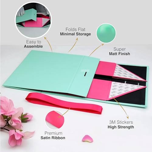 Image of RBS - Foldable Gift Box (23 X 16 X 10Cm) Decorative Gift Boxes For Packaging Empty Gift Packing Box Reusable Gift Boxes For Gifting Multipurpose Gift Box For Birthday Gifting (Blush Mint)