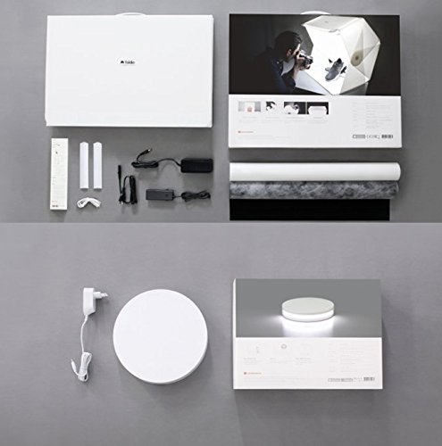 Foldio3 + 360 Studio Set (Photo lightbox Studio with 360 Photography Turntable Set / 25inch Photo Light Box / 10inch Bluetooth 360 Turntable Included | ORANGEMONKIE)