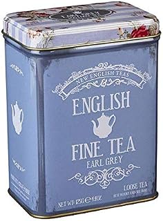 New English Teas Floral Tea Tin containing 125g loose-leaf Earl Grey tea