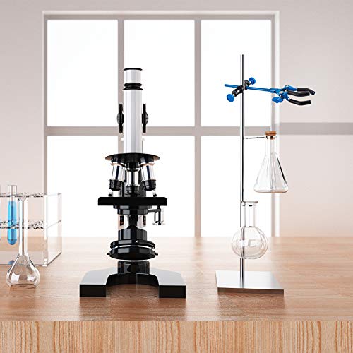 Olycraft Lab Clamp 3 Prong Finger Style Beaker Clamp Rubber-Coated Head With Holder Boss Heads For Laboratory Metalware Set - Blue #TOP6