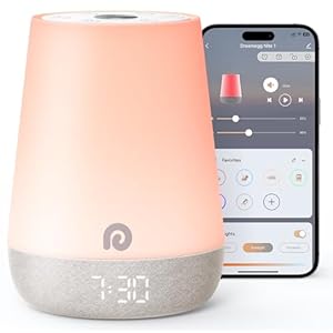 Dreamegg Sound Machine Baby – White Noise Sound Machine Baby With Night Light, Ok to Wake Alarm Clock, 34 Soothing Sounds, Sleep Trainer, Routine Builder, App Control for Kids Nursery Sleeping Bedroom