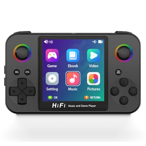 Tragbare Retro-Spielkonsole 3.0“ IPS-HD-Handheld-Spielgerät, wiederaufladbarer 2000 mAh Akku, USB Aufladung, über 6000 integrierte Klassische Spiele für EIN nostalgisches Spielerlebnis