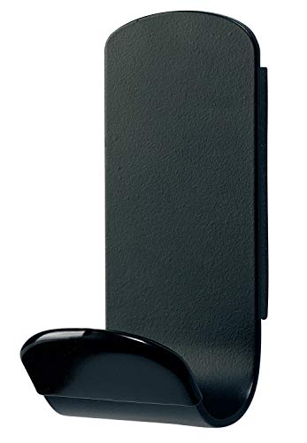 UNILUX Steely Patère Magnétique en Acier et Caoutchouc 14 x 7 x 7cm Portemanteau Noir Cover
