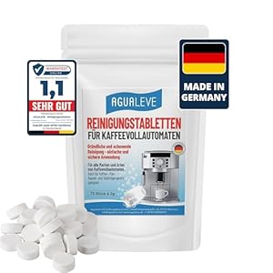 Reinigungstabletten 75 Stück | für alle Marken und Arten von Kaffeevollautoamten und Kaffeemaschinen, z. B. De’Longhi, Philips, Siemens, Saeco, Melitta, Krups, Miele | Markenqualität Made in Germany