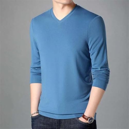 Winter Men's Knitted V-Neck Pullover Sweater Long Sleeve Solid Color Casual Warm Large Size Tops4