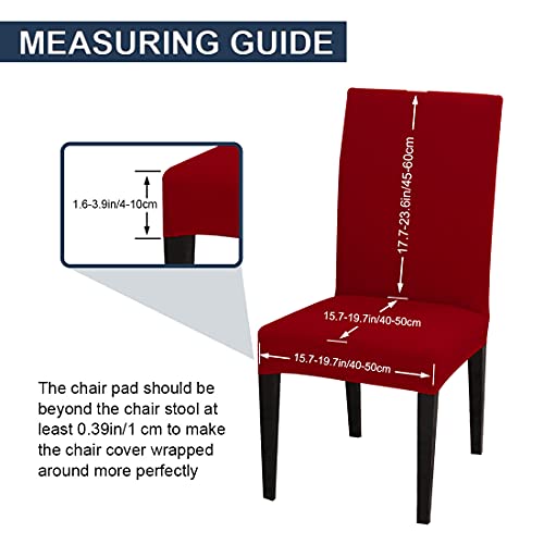 Jqinhome 6 Pcs Dining Chair Slipcover,High Stretch Removable Washable Chair Seat Protector Cover For Home Party Hotel Wedding Ceremony (Red) #TOP2