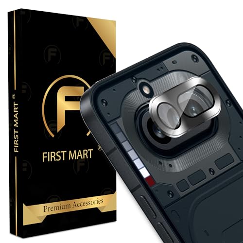 Image of FIRST MART Black Camera Ring Guard Protector for Nothing Phone 4A | Tempered Glass with Metal Alloy Rings, HD Clear, Scratch Resistant, Case-Friendly | Pack of 1
