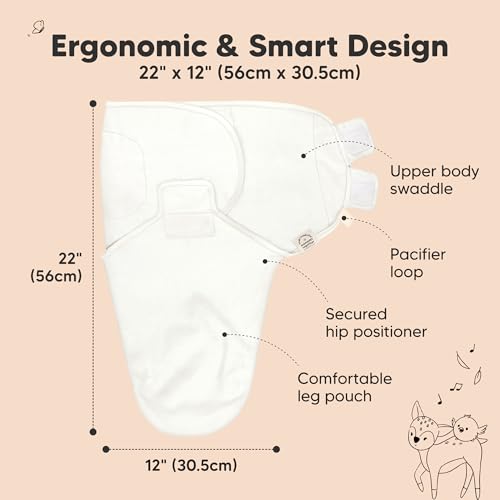 Image of 3-Pack Organic Baby Swaddle Sleep Sacks - Swaddles for Newborns, Infant 0-3 Months, Baby Girls, Boys, Soft & Snug Newborn Sleep Sack, Nursery Swaddling Blankets (Purest, OS)