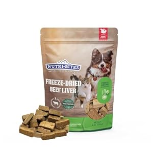 Nutri Bites Freeze Dried Beef Liver Dog & Cat Treats, 4 oz | Healthy Pet Training Treats or Food Topper | All Natural, Single Ingredient, High Protein Nutri Bites Freeze Dried Beef Liver Dog Cat Treats 4 oz Healthy Pet Training Treats or Food Topper All Natural Single Ingredient High Protein