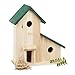 Produktbild Relaxdays Vogelvilla aus Holz, dekorative Nisthilfe und Futterhaus, Balkon oder Garten, HxBxT: 30,5 x 26 x 12 cm, grün