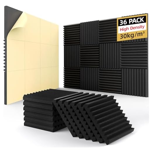 36 Pack Acoustic Foam Panels Self-Adhesive,1"X 12" X 12" Sound Proof Foam Panels, Sound Absorbing Panels,Fire Resistant Soundproof Wall Panels for Studio Recording & Office Home