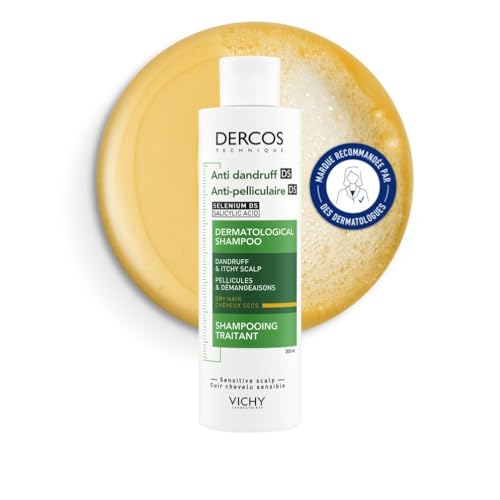 Vichy, Dercos, Shampooing Anti-Pelliculaire DS, Pellicules & Démangeaisons, Cheveux Secs, 200ml