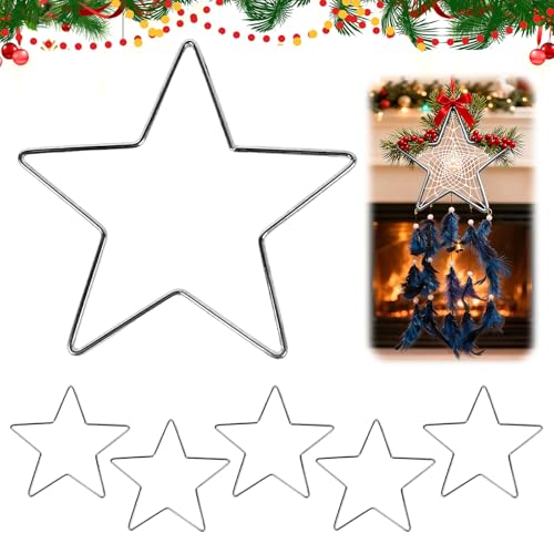 CHIHOLEN 5 Stück Metallringe zum Basteln, Metallsterne 20 cm,...