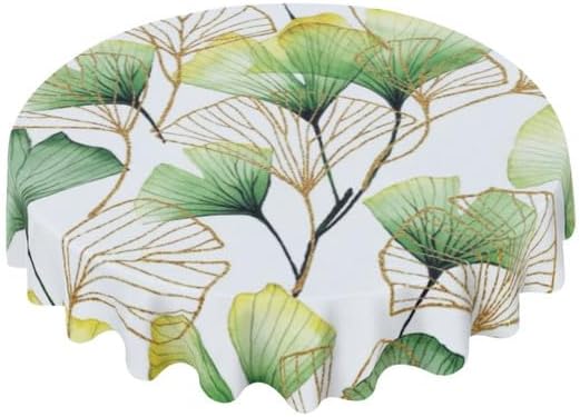 Bidesign Mantel redondo de primavera de 60 pulgadas, color verde azulado, rústico, color verde salvia, mantel de tela impermeable, decoración de