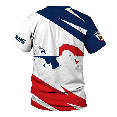 Custom Panama Shirts for Men 3D Panama Coat of Arms Shirts Panamanian Flag Pride Shirts Panama Hombres Camisa Men Women3