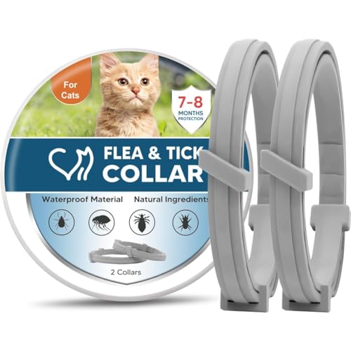 NJKPUYT Cat  Flea Collar,Adjustable Flea and Tick Collar for Cats,Easy to Use,Safe for People and Pets-8P