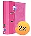 Produktbild 2 x Oxford Rundordner DIN A4 8 cm breit Touch in rosa Ringordner Aktenordner Briefordner Büroordner Schlitzordner Motivordner