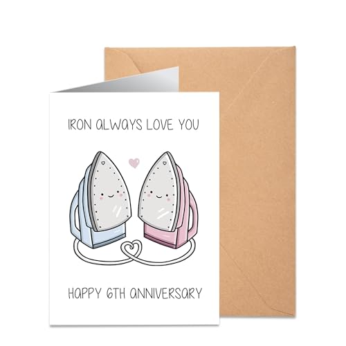 UNMOT Iron Pun 6th Anniversary Card 12 x 18 cm with Envelope