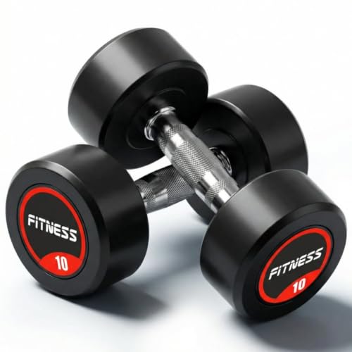 Image of Bouncer Dumbbells Pair 10 kg x 2 for Home & Gym Workout | Fixed Weight Dumbbells for Strength Training & Muscle Building | Heavy Duty, Unbreakable Gym Equipment (Black, 10kg)