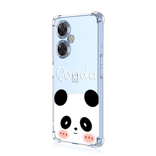 UPLAI Funda para OnePlus Nord CE 3 Lite 5G, Ultra Delgado Suave TPU Silicona Antigolpes Carcasa Patrón de Pintura 3D, Elegante Lindo Transparente Estuche Caso.Panda