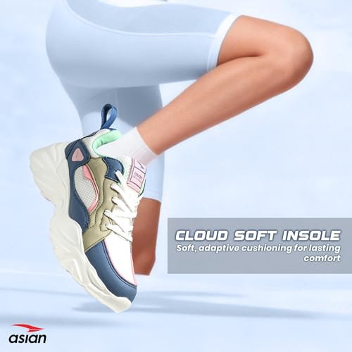 Image of ASIAN Women BLOSSOM-12 Running and Casual wear Running Shoes with Laces, Lightweight and Comfortable Shoes Gym and Sports Shoes for Women & Girls with Stylish Design